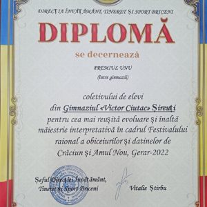 Rezultatul îmbucurător a gimnaziului „Victor Ciutac” în urma participării la concursul raional ” Gerar 2022″.