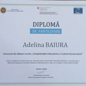 Concursul de videouri scurte ,,Competentele mele pentru o cultură democratică „